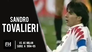 Sandro Tovalieri ● Goals and Skills ● Bari 3-5 AC Milan ● Serie A 1994-95