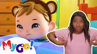 Five Little Monkeys Jumping On The Bed | MyGo! Sign Language For Kids | Lellobee Kids Songs