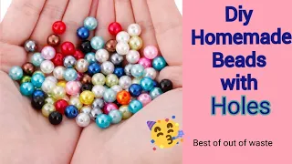 How to make beads at home /Homemade pearl /homemade beads making at home