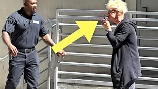 STEALING HANDCUFFS OFF SECURITY GUARD - DO NOT TRY THIS!!!