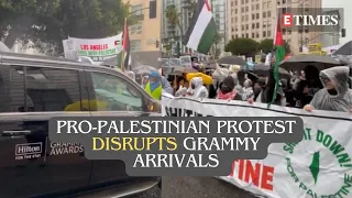 Grammys 2024: Pro-Palestine demonstrators stage protest outside the venue