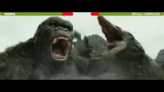 Kong Vs Skullcrawler Fight Scene With Healthbars