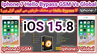 Iphone 7 Hello bypass iOS 15.8 GSM Vs Global w/o network | Iphone 7 icloud bypass iOS 15.8 | 2024