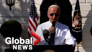 "The American people won": Biden celebrates Inflation Reduction Act as food, rent prices climb