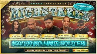 Mariano, Nik Airball, Sashimi, Alec Torelli, Pepe, Mike X & Henry Play HIGH STAKES $50/100!!