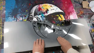 Fusion of Abstract, Pop Art and Street Art, Stencil Painting of an Astronaut | Facing The Infinite