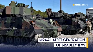 US army with M2A4 latest generation of Bradley IFVs in Action
