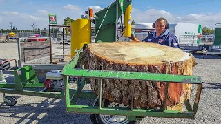 10 Extreme Biggest Homemade Firewood Processing Equipments Working, Fast Log Splitter Wood Cutting