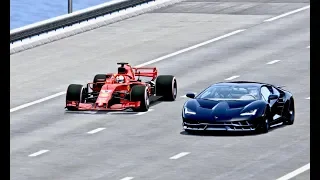 Ferrari F1 2018 vs Lamborghini Centenario with NOS - TOP SPEED BATTLE