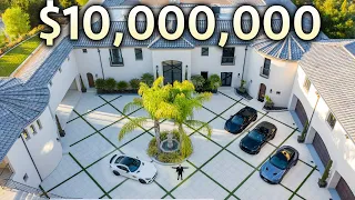 INSIDE a $10,000,000 California Mega Mansion with Garage Full of Supercars!