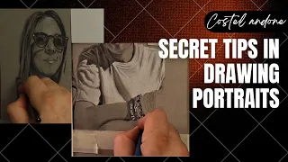 SECRET TIPS IN DRAWING PORTRAITS | satisfying drawing  by Costel Andone