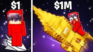 $1 vs $1,000,000 Minecraft Space Build Battle!