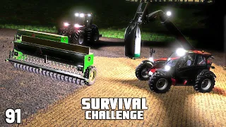 WORKING INTO THE NIGHT | Survival Challenge | Farming Simulator 22 - EP 91