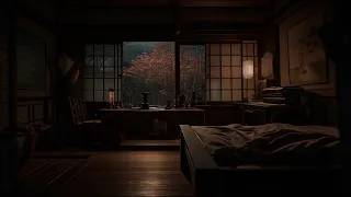 Relaxing Japanese Room Ambience, Thunderstorm ASMR for Reading, Sleeping, Studying