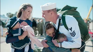 Navy Homecoming Video - Family reunited with dad