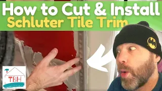 🍒 HOW TO CUT & INSTALL SCHLUTER ALUMINUM BULLNOSE TILE EDGING TRIM➔Easily Transition Tile & Drywall