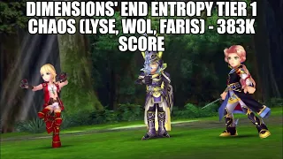 DFFOO Dimensions' End Entropy Tier 1 (Lyse, WOL, Faris) - 383K Score