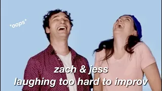 zach reino and jessica mckenna laughing too hard to improv for 5 minutes