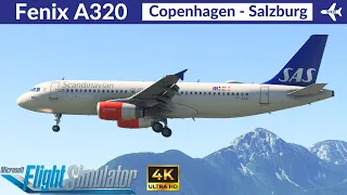 [MSFS] Fenix A320 SAS | Copenhagen to Salzburg | VATSIM Full flight | 4K Ultra HD