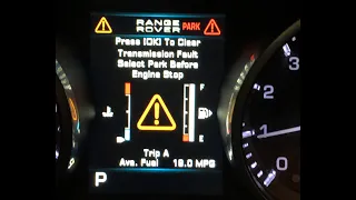 Range Rover transmission fault, stop engine