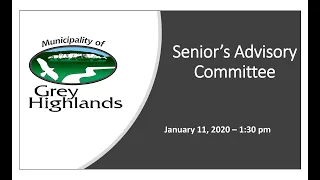 2021-01-11 Seniors Advisory Committee Meeting