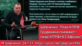 Снять Грудинина=план КПРФ (?Шевченко), снизит активность (Платошкин). Фишман, Галлямов: УмГ-за КПРФ.