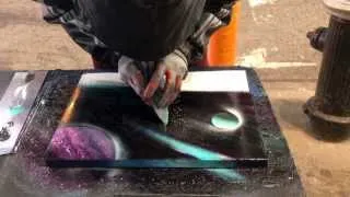 Amazing spray / aerosol can paint art in new york city times square nyc