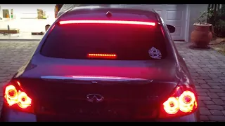 G37 custom rear deck led brake light install video!