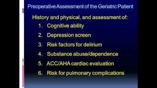 Preoperative Assessment of the Geriatric Surgical Patient