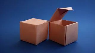Оригами коробочка с крышкой из 1 листа бумаги | Как сделать закрывающуюся коробку оригами из бумаги