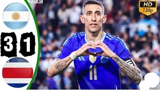 Argentina vs Costa Rica 3-1 All goals & Highlights match 2024 || Di maria free-kick 💥