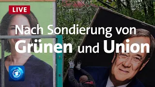 Nach Sondierungsgesprächen: Union und Grüne geben Statement ab