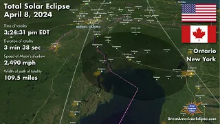 Flyover Canada for the Total Solar Eclipse of April 8, 2024