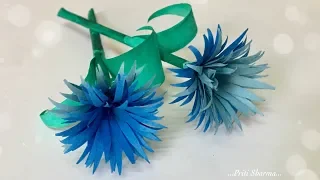 How To Make Beautiful Flower Sticks With Paper / DIY Paper Flower Decoration | Priti Sharma