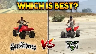 GTA 5 BLAZER VS GTA SAN ANDREAS QUAD BIKE : WHICH IS BEST?