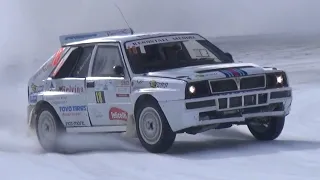 Lancia Delta Integrale FLATOUT on SNOW! - AWD Drifts and Turbo Sounds!