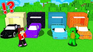 Mikey and JJ Found Super Cars Which CAR IS BETTER PORTAL VS ENDER VS LAVA VS WATER in Minecraft ?