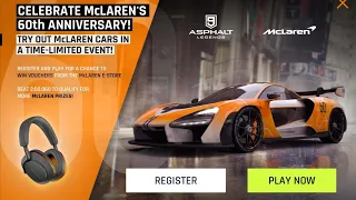 Asphalt 9 - Mclaren 60th Anniversary Event - Free Senna Blueprints - TouchDrive