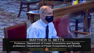 Dr. Matt Bett's presentation to N B Standing Committee examining glyphosate use in forests