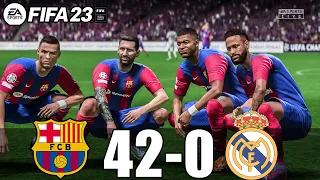 FIFA 23 - MESSI, RONALDO, MBAPPE, NEYMAR, ALL STARS | BARCELONA 42-0 REAL MADRID FINAL