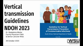 NDOH 2023 Guidelines for Vertical Transmission Prevention Dr Muller
