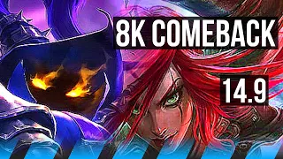 VEIGAR vs KATARINA (MID) | 8k comeback, Dominating | NA Diamond | 14.9