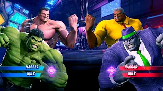 Haggar & Green Hulk vs Haggar & Hulk (Very Hard) Marvel vs Capcom | 4K UHD Gameplay