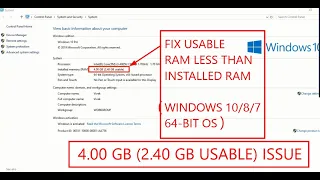How To Fix Usable Ram Less Than Installed Ram On Windows | Fix Less Usable Ram | 3 Best Method 2023