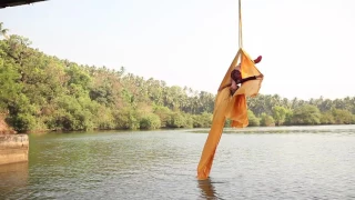 Sky Dance Aerial Silk Dance on a Bridge