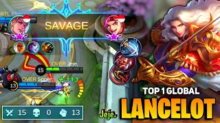 SAVAGE! Fast Hand Gameplay Lancelot Best Build 2021 [ Jeje Top 1 Global Lancelot ] Mobile Legends