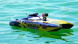 RC ADVENTURES - Racing Dual Rockstar 48" Gas Powered Catamaran Speed Boats