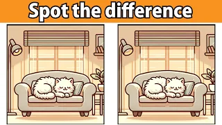 [Find the Differences] Find 3 mistakes in the image of a sleeping cat