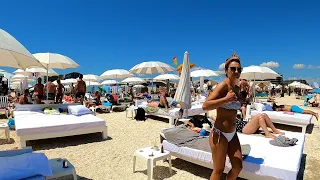 4K. Mamaia, Constanta, Romania, Walk on Sunny Beach - Summer Fun