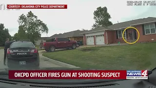 OKCPD officer fires gun at shooting suspect